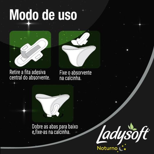 ABSORVENTE FEMININO LADYSOFT NORMAL NOTURNO SUAVE COM ABAS 8 UNIDADES - Imagem em destaque