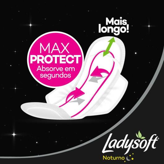 ABSORVENTE FEMININO LADYSOFT NORMAL NOTURNO SUAVE COM ABAS 8 UNIDADES - Imagem em destaque