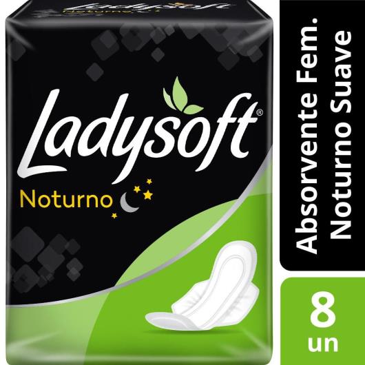 ABSORVENTE FEMININO LADYSOFT NORMAL NOTURNO SUAVE COM ABAS 8 UNIDADES - Imagem em destaque