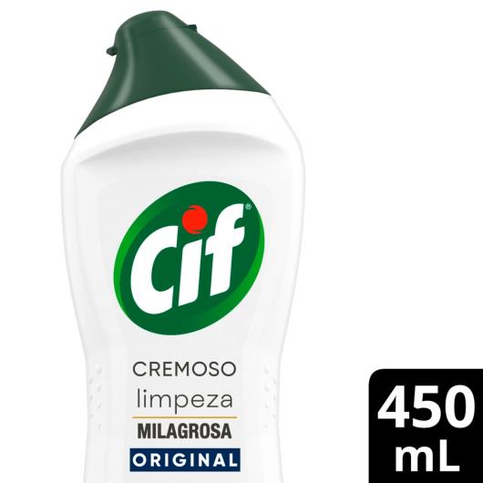 CIF Cremoso Limpeza Milagrosa produto de limpeza de casa milagroso CIF Original remove 100% da sujeira difícil sem esforço 450 ml - Imagem em destaque