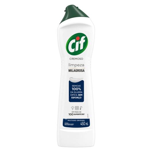 CIF Cremoso Limpeza Milagrosa produto de limpeza de casa milagroso CIF Original remove 100% da sujeira difícil sem esforço 450 ml - Imagem em destaque