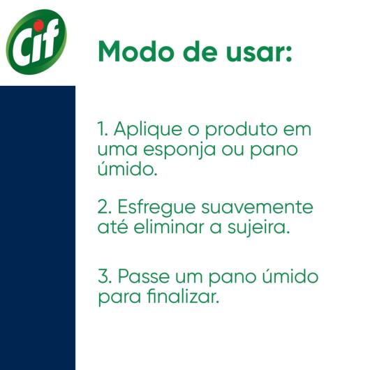 CIF Cremoso Limpeza Milagrosa produto de limpeza de casa milagroso CIF Original remove 100% da sujeira difícil sem esforço 450 ml - Imagem em destaque