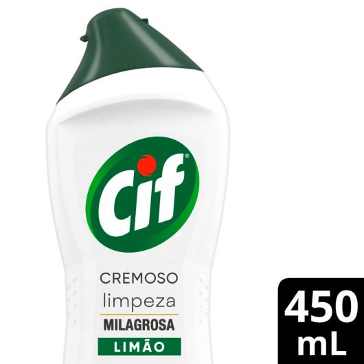 CIF Cremoso Limpeza Milagrosa produto de limpeza de casa milagroso CIF Limão remove 100% da sujeira difícil sem esforço 450 ml - Imagem em destaque