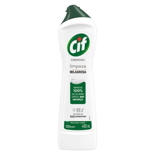 CIF Cremoso Limpeza Milagrosa produto de limpeza de casa milagroso CIF Limão remove 100% da sujeira difícil sem esforço 450 ml - Imagem em destaque