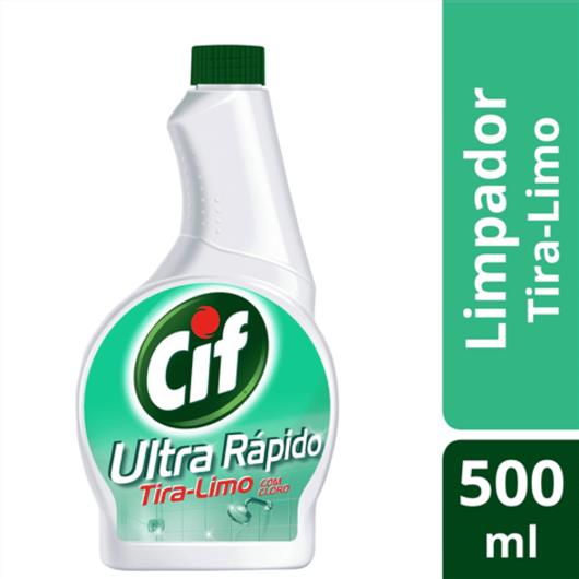 Refil Limpador CIF Ultra Rápido Tira-Limo Com Cloro 500 ML - Imagem em destaque
