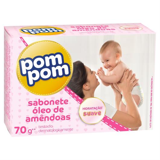 Sabonete Infantil Barra Hidratação Suave Óleo de Amêndoas Pom Pom Caixa 70g - Imagem em destaque