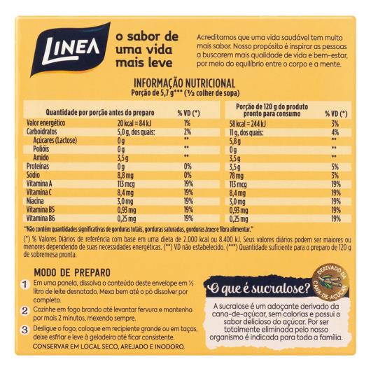 Pó para Pudim Baunilha Zero Açúcar Linea Caixa 25g - Imagem em destaque