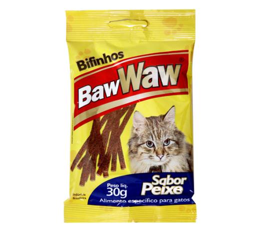 Alimento para gatos Baw Waw bifinhos sabor peixe 30g - Imagem em destaque