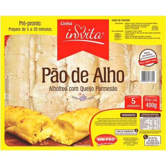 Pão de Alho com queijo parmesão Invita 400g - Imagem em destaque