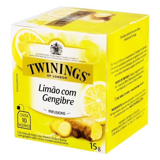 Chá Limão com Gengibre Twinings Infusions Caixa 15g 10 Unidades - Imagem em destaque
