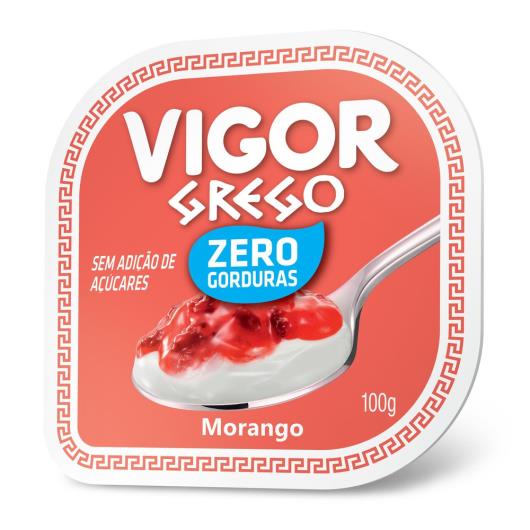 Iogurte Vigor Grego zero gordura morango 100g - Imagem em destaque
