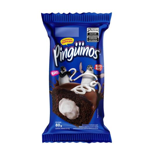 Bolo Chocolate Recheio Baunilha Cobertura Chocolate e Baunilha Pinguinos Pacote 80g - Imagem em destaque