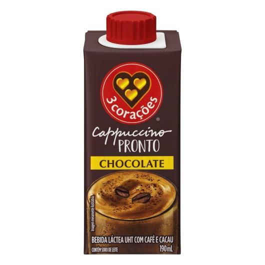 Cappuccino 3 Corações Chocolate Pronto Para Beber 190ml - Imagem em destaque