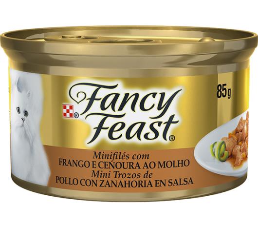 Alimento para gatos Fancy Feast sabor frango e cenoura ao molho  85g - Imagem em destaque