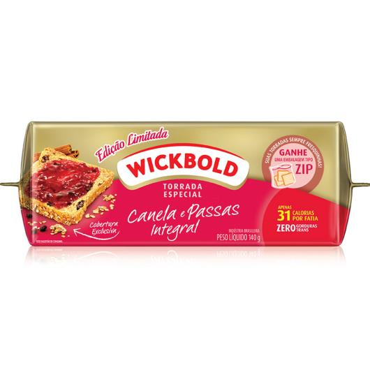 Torrada Wickbold integral canela e passas 140g - Imagem em destaque