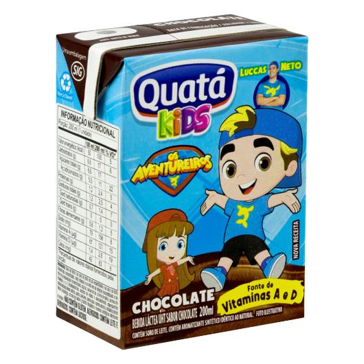 Bebida Láctea UHT Chocolate Os Aventureiros Quatá Kids Caixa 200ml - Imagem em destaque