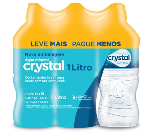 Água mineral Crystal sem gás Leve + Pague - 6x1L - Imagem em destaque