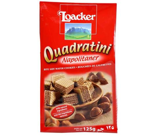 Wafer Loacker Quadratini mini napolitaner 125g - Imagem em destaque