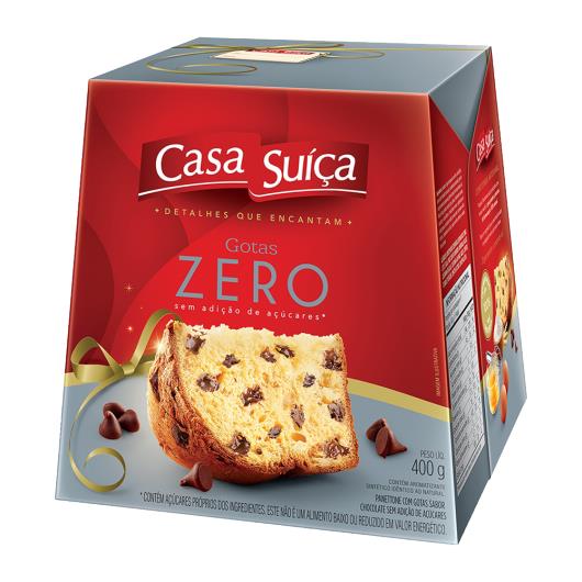 Panettone gotas de chocolate zero Casa Suíça 400g - Imagem em destaque