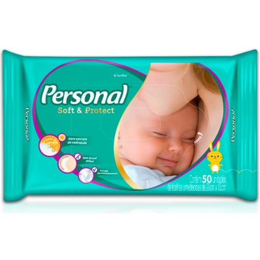 Lenços umedecidos Personal Baby com 50 unidades - Imagem em destaque