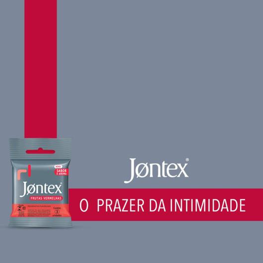 Preservativo Jontex lubrificante frutas vermelhas 3 unidades - Imagem em destaque