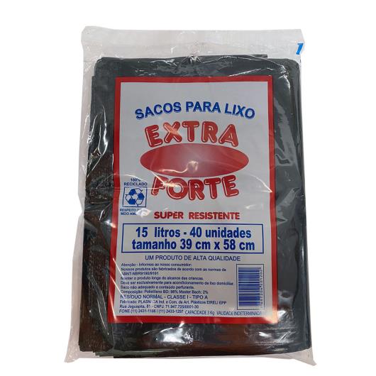 Sacos Para Lixo Extra Forte 15 Litros 40 Unidades - Imagem em destaque