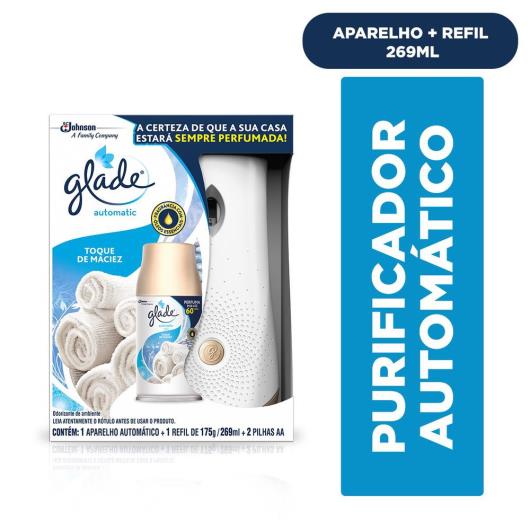 Desodorizador Glade Automatic Spray Aparelho + Refil Toque de Maciez 269ml - Imagem em destaque
