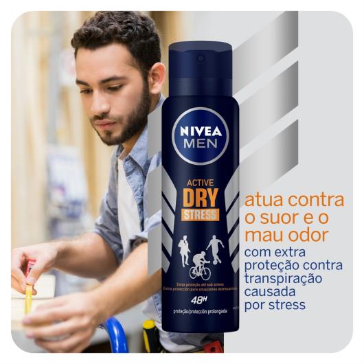 NIVEA Men Desodorante Antitranspirante Aerosol Stress Protect 150ml - Imagem em destaque