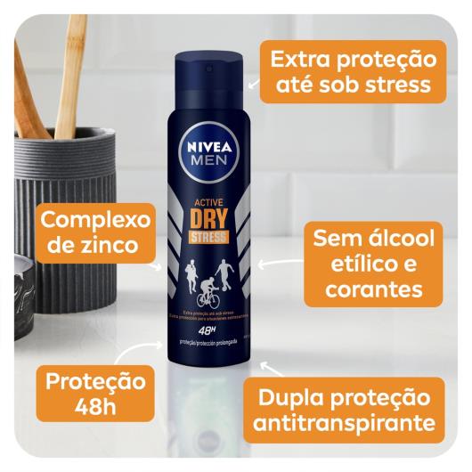 NIVEA Men Desodorante Antitranspirante Aerosol Stress Protect 150ml - Imagem em destaque