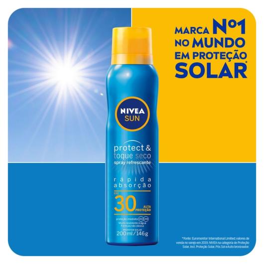 NIVEA SUN Protetor Solar Spray Protect & Toque Seco FPS30 200ml - Imagem em destaque