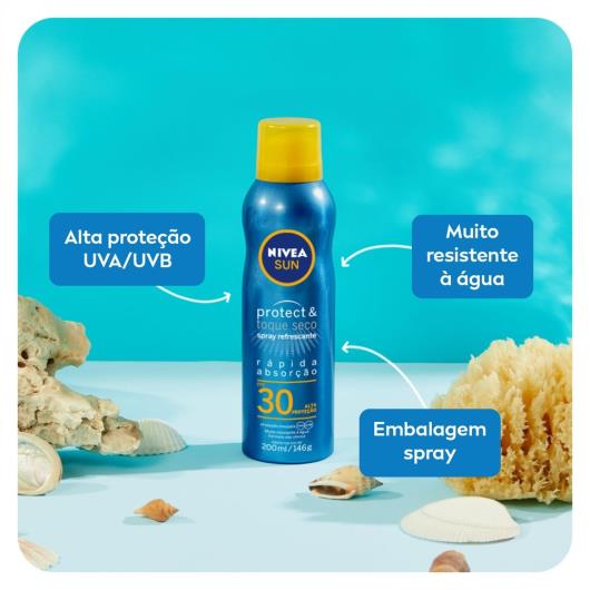 NIVEA SUN Protetor Solar Spray Protect & Toque Seco FPS30 200ml - Imagem em destaque