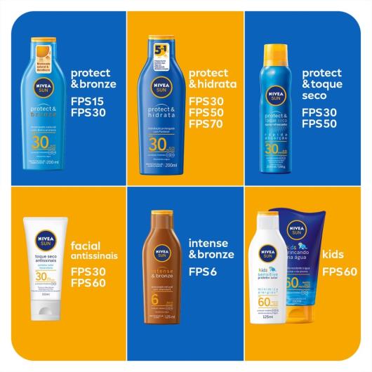 NIVEA SUN Protetor Solar Spray Protect & Toque Seco FPS30 200ml - Imagem em destaque