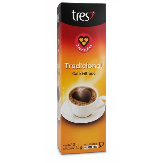 Café em Cápsula Filtrado Tradicional 3 Corações 75g - Imagem em destaque
