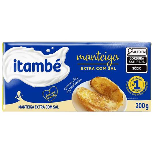Manteiga extra com sal Itambé tablete 200g - Imagem em destaque