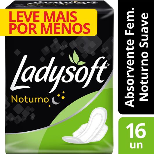 ABSORVENTE LADYSOFT NOTURNO SUAVE COM ABAS LEVE MAIS PAGUE MENOS - 16 UNIDADES - Imagem em destaque