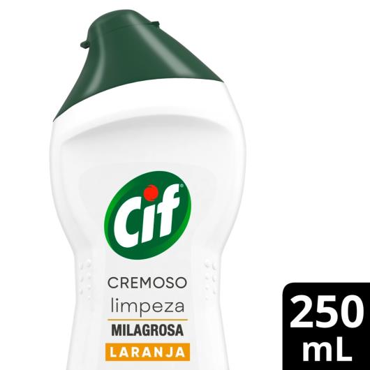 CIF Cremoso Limpeza Milagrosa produto de limpeza de casa milagroso Cif Laranja remove 100% da sujeira difícil sem esforço 250 ml - Imagem em destaque