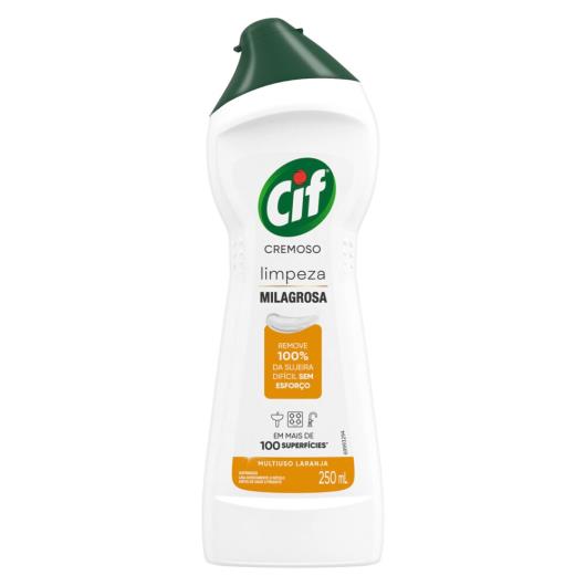 CIF Cremoso Limpeza Milagrosa produto de limpeza de casa milagroso Cif Laranja remove 100% da sujeira difícil sem esforço 250 ml - Imagem em destaque