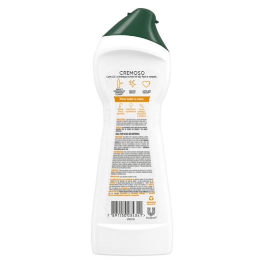 CIF Cremoso Limpeza Milagrosa produto de limpeza de casa milagroso Cif Laranja remove 100% da sujeira difícil sem esforço 250 ml - Imagem em destaque