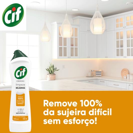 CIF Cremoso Limpeza Milagrosa Laranja para casa 450ml - Imagem em destaque