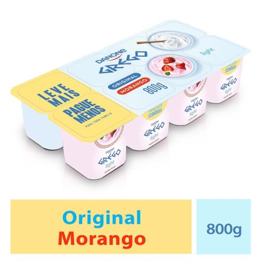 Iogurte Grego Danone Original e Morango Light 800g 8 unidades - Imagem em destaque