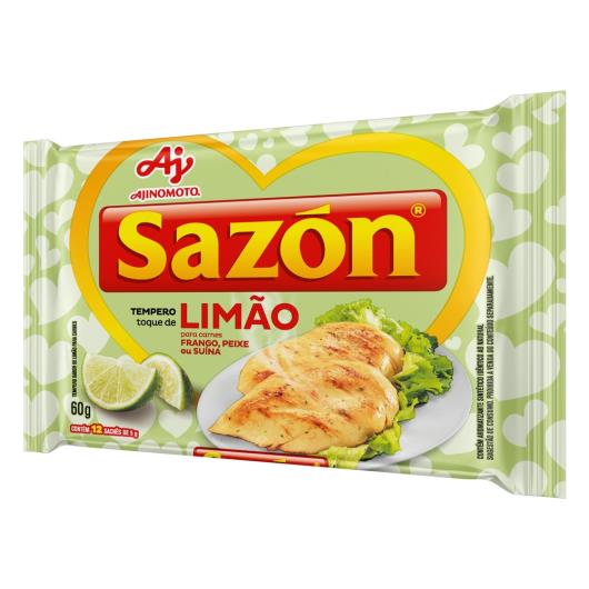 Tempero para Carnes Toque de Limão Sazón Pacote 60g 12 Unidades - Imagem em destaque