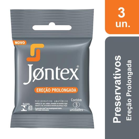 Preservativo Masculino Lubrificado Ereção Prolongada Jontex Pacote 3 Unidades - Imagem em destaque