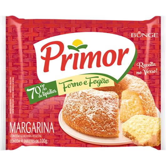 Margarina com Sal Primor Forno e Fogão Pacote 400g 4 Unidades - Imagem em destaque