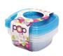 Conjunto de Potes de Plástico Plasútil Quadrados 400ml Pop 4 Unidades