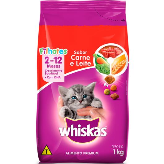 Ração para filhote carne e leite Whiskas 1kg - Imagem em destaque