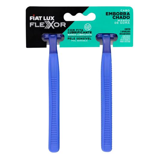 Aparelho Descartável para Barbear Cabo Emborrachado Fiat Lux Flexor 2 Unidades - Imagem em destaque