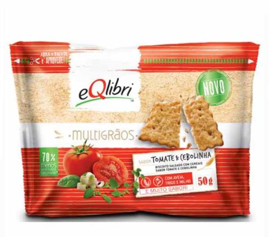 Biscoito Eqlibri Multigrãos Tomate e Cebolinha 50g - Imagem em destaque