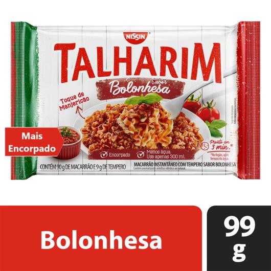 Macarrão Instantâneo Talharim Bolonhesa Nissin Pacote 99g - Imagem em destaque