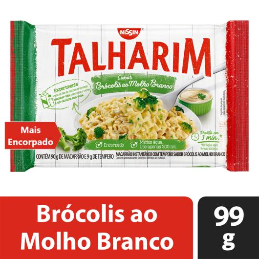 Macarrão Instantâneo Talharim Brócolis ao Molho Branco Nissin Pacote 99g - Imagem em destaque