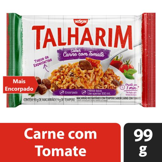 Macarrão Instantâneo Talharim Carne com Tomate Nissin Pacote 99g - Imagem em destaque